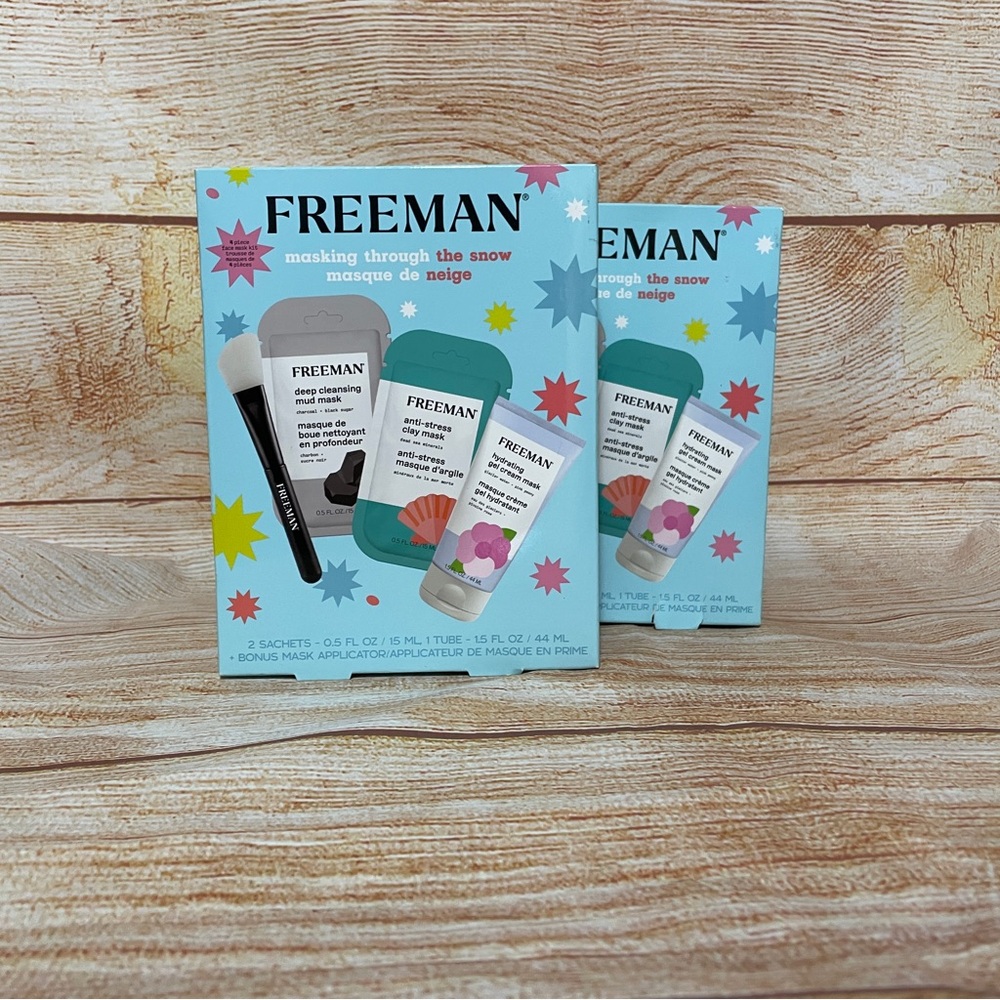 2- 4pc Freeman Face‎ Mask Set Through The Snow Hydrating, Anti Stress & Mud Mask